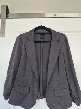 Soho Apparel Gray Ponte Knit Blazer Jacket